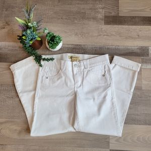 Democracy sz 4 women's "Ab" solution booty lift white stretchy jeans